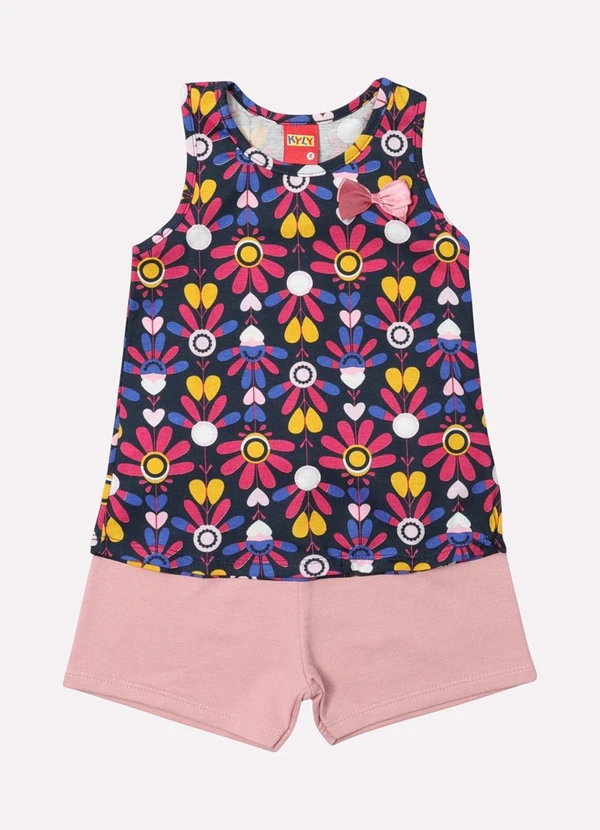 Kyly - Conjunto Infantil Menina Folhas Azul 2