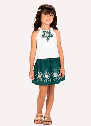 Conjunto Infantil Menina Folhas Milon (Bege) - MILON