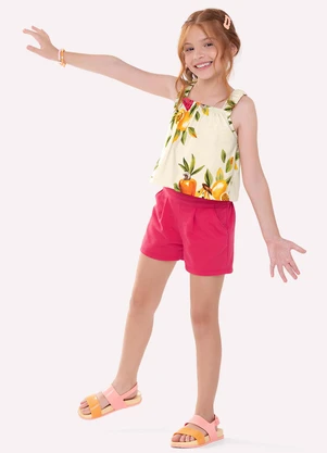 Nanai - Conjunto Infantil Menina Frutas Bege - NANAI