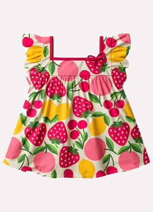 Kyly - Conjunto Infantil Menina Frutas Bege - KYLY