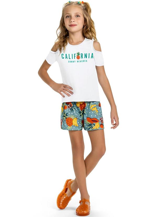 Kyly - Conjunto Infantil Menina Frutas Branco