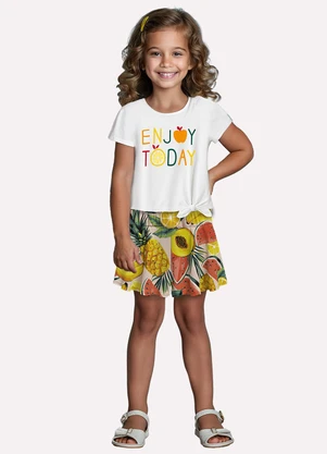 Kyly - Conjunto Infantil Menina Frutas Branco - KYLY