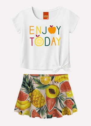 Kyly - Conjunto Infantil Menina Frutas Branco - KYLY