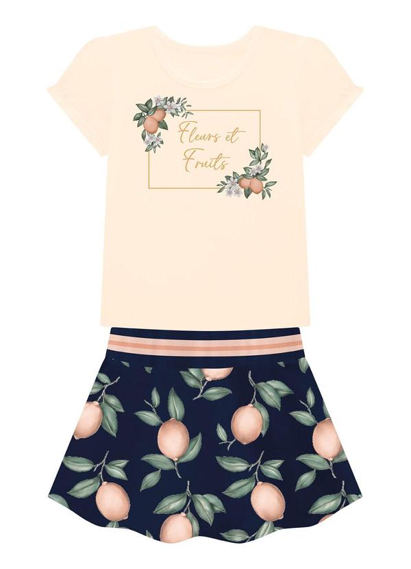 Milon - Conjunto Infantil Menina Frutas Laranja