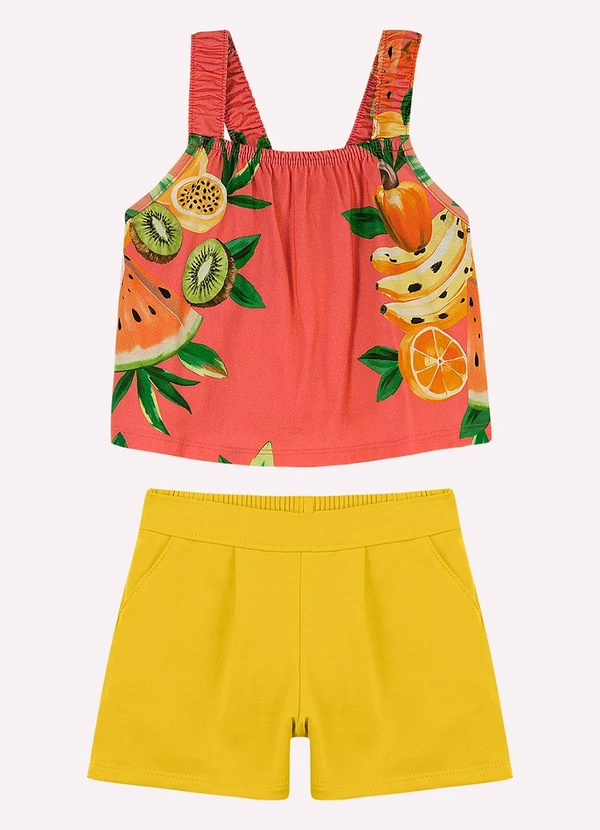 Nanai - Conjunto Infantil Menina Frutas Vermelho