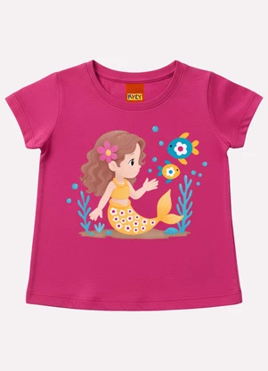 Kyly - Conjunto Infantil Menina Fundo do Mar Rosa - KYLY