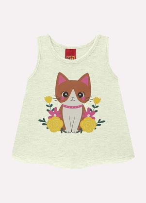 Kyly - Conjunto Infantil Menina Gatinha Cinza - KYLY