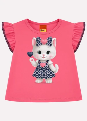 Kyly - Conjunto Infantil Menina Gatinha Rosa - KYLY