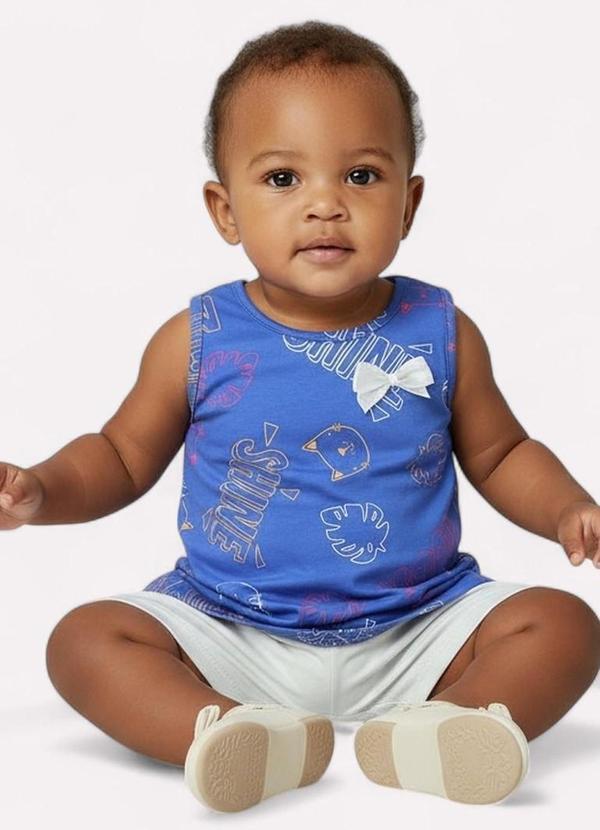 Kyly - Conjunto Infantil Menina Gatinho Azul 2