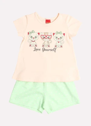 Kyly - Conjunto Infantil Menina Gatinho Laranja - KYLY
