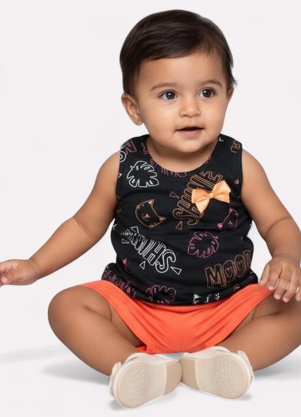 Kyly - Conjunto Infantil Menina Gatinho Preto 2