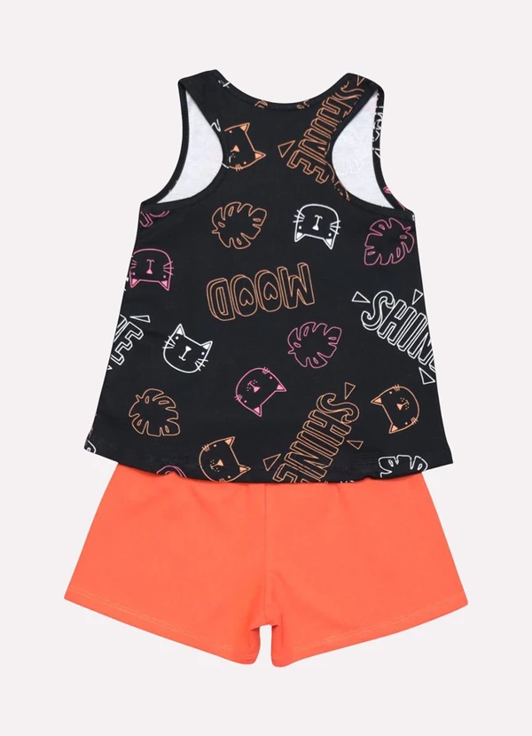 Kyly - Conjunto Infantil Menina Gatinho Preto 3