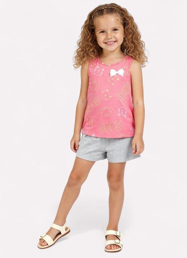 Kyly - Conjunto Infantil Menina Gatinho Vermelho