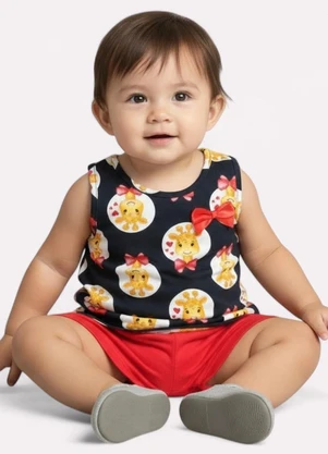 Kyly - Conjunto Infantil Menina Girafa Azul - KYLY