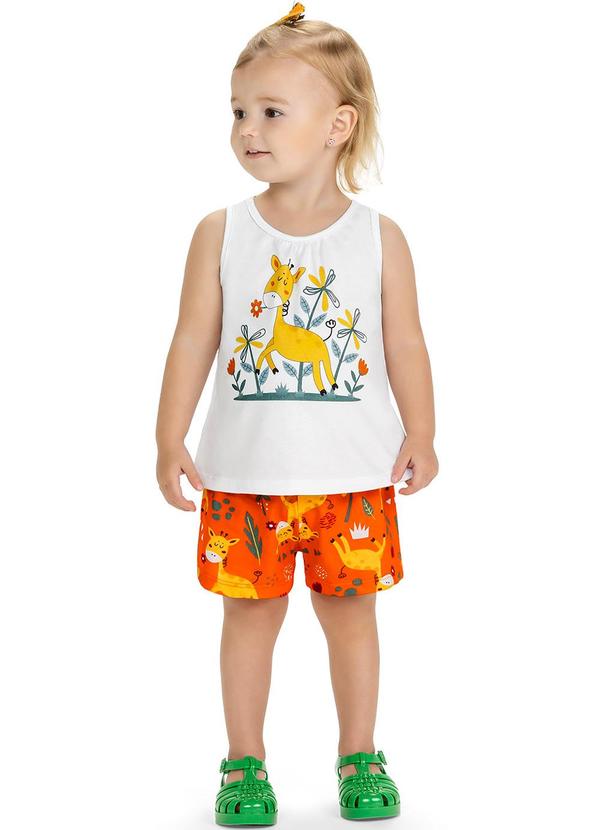 Kyly - Conjunto Infantil Menina Girafa Branco