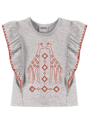 Nanai - Conjunto Infantil Menina Girafa Cinza - NANAI