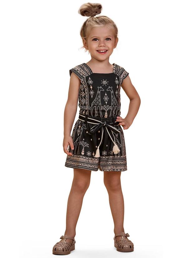 Nanai - Conjunto Infantil Menina Girafa Preto