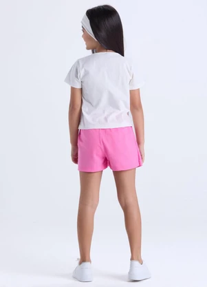 Vida Costeira - Conjunto Infantil Menina Girl Team Off White  - VIDA COSTEIRA