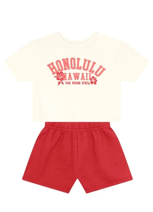 Brandili - Conjunto Infantil Menina Havaí Natural - BRANDILI