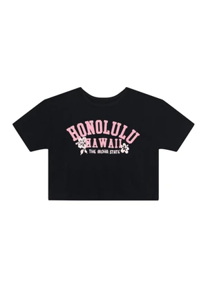 Brandili - Conjunto Infantil Menina Havaí Preto - BRANDILI