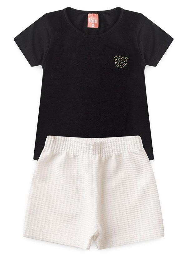 Rosa Azul - Conjunto Infantil Menina Iaia Preto