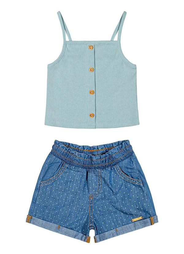 Colorittá - Conjunto Infantil Menina Jeans Colorittá Azul