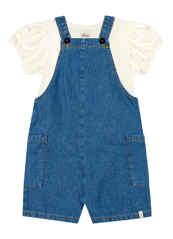 Elian - Conjunto Infantil Menina Jeans Elian Bege
