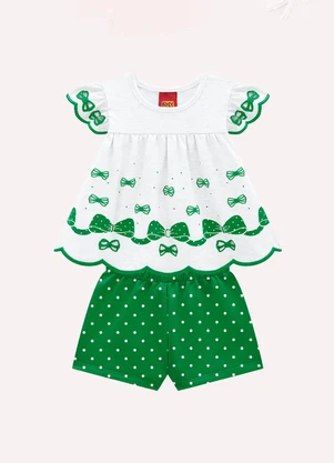Kyly - Conjunto Infantil Menina Laço Branco - KYLY