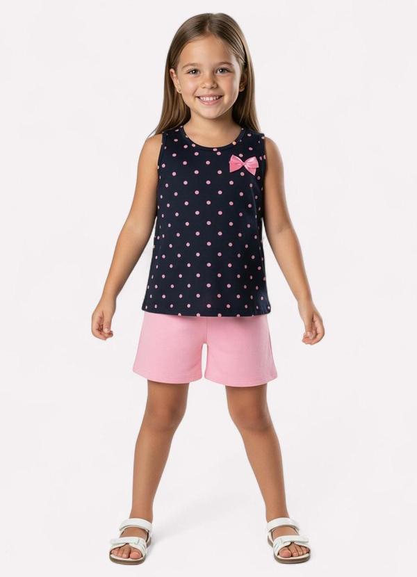 Kyly - Conjunto Infantil Menina Laço Decorativo Azul 1