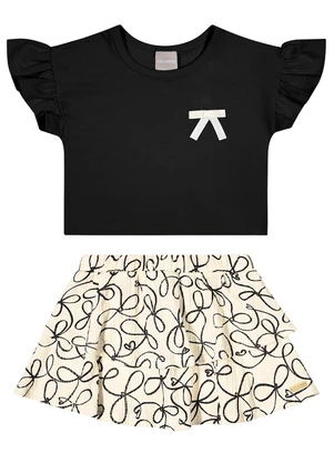 Colorittá - Conjunto Infantil Menina Laços Babado Preto - COLORITTÁ