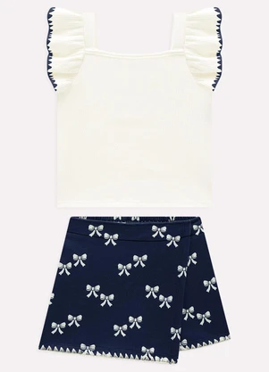 Milon - Conjunto Infantil Menina Laços Branco - MILON
