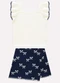 Milon - Conjunto Infantil Menina Laços Branco - variação: Branco