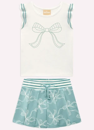 Milon - Conjunto Infantil Menina Laços Branco - MILON