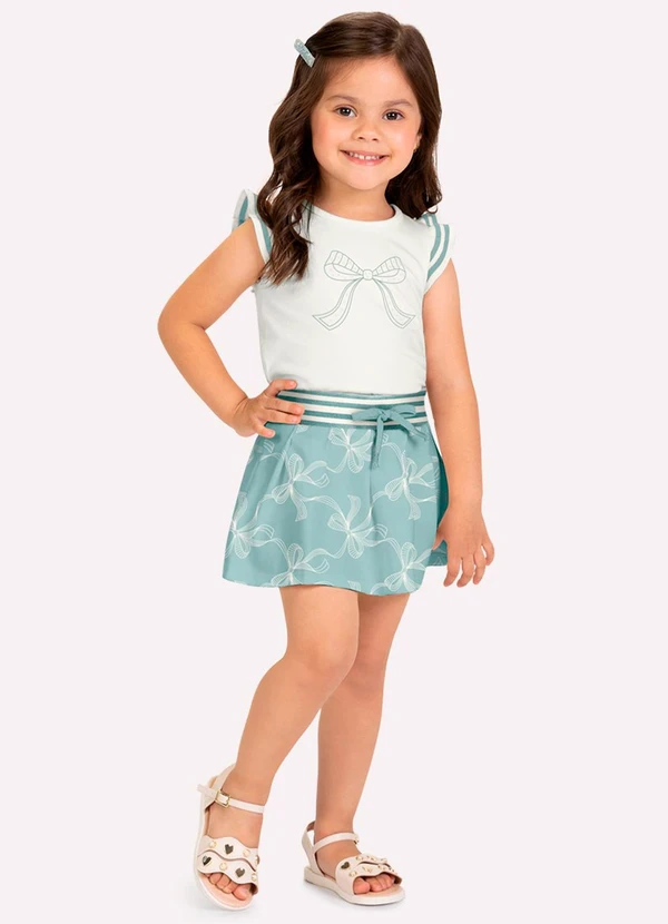 Milon - Conjunto Infantil Menina Laços Branco