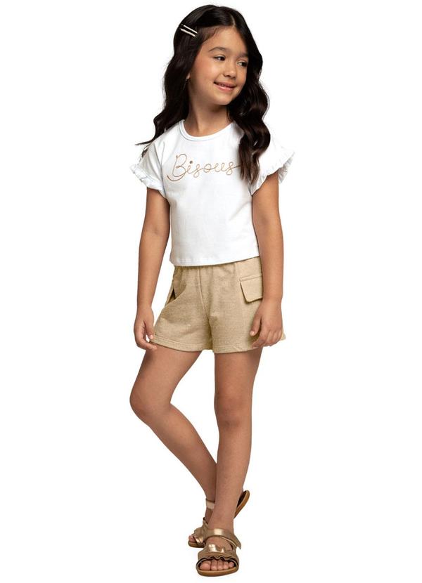 Milon - Conjunto Infantil Menina Letterig Branco