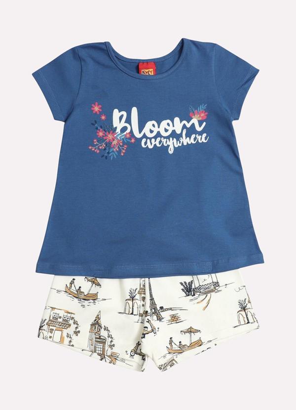 Kyly - Conjunto Infantil Menina Lettering Azul 3