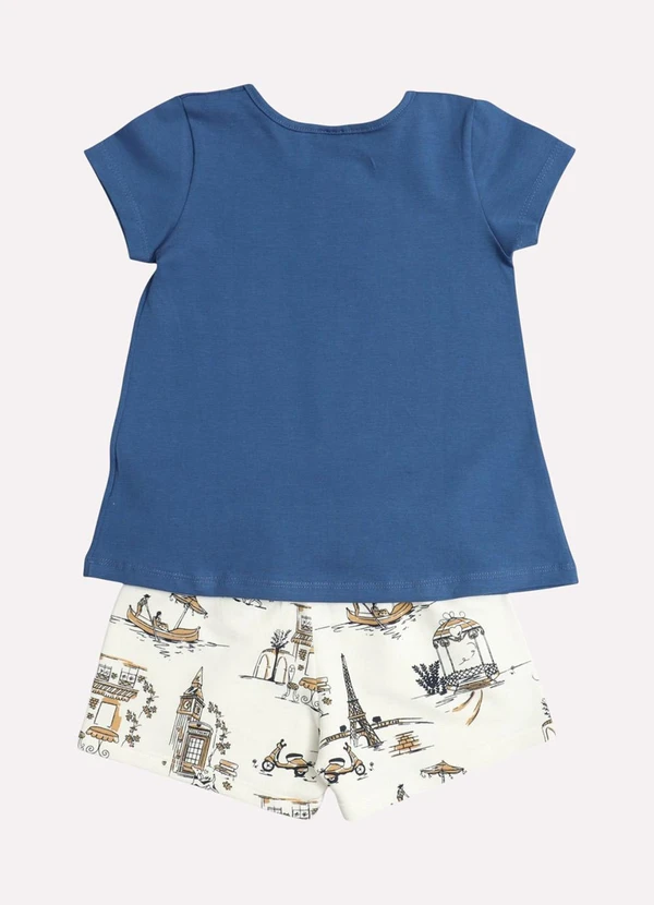 Kyly - Conjunto Infantil Menina Lettering Azul 3