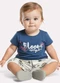 Kyly - Conjunto Infantil Menina Lettering Marrom - variação: Azul