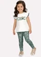 Milon - Conjunto Infantil Menina Lettering Vermelho - variação: Branco