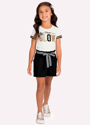 Milon - Conjunto Infantil Menina Lettering Branco - MILON