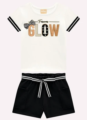 Milon - Conjunto Infantil Menina Lettering Branco - MILON