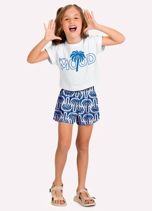 Kyly - Conjunto Infantil Menina Lettering Branco - KYLY