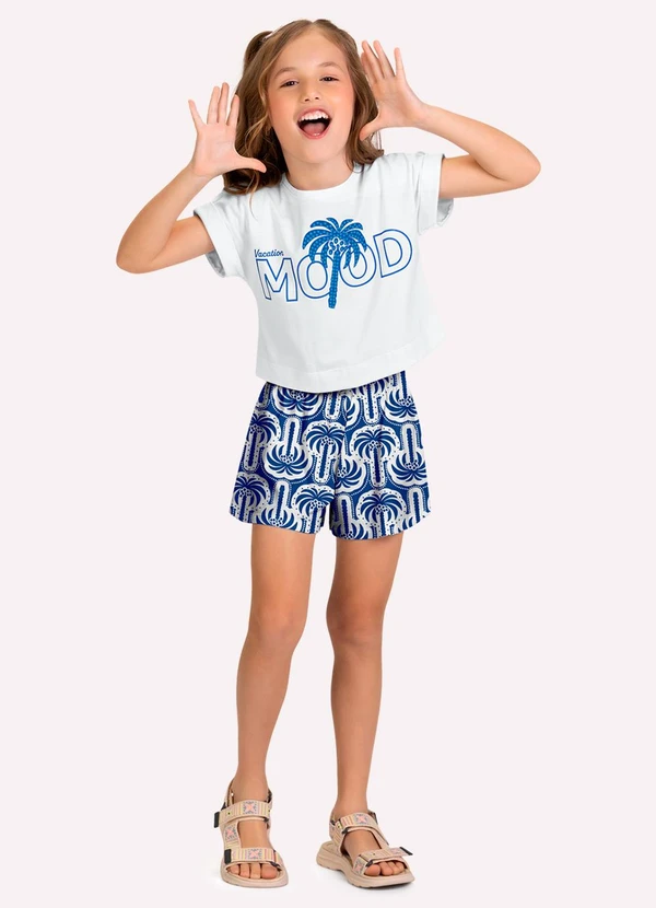Kyly - Conjunto Infantil Menina Lettering Branco