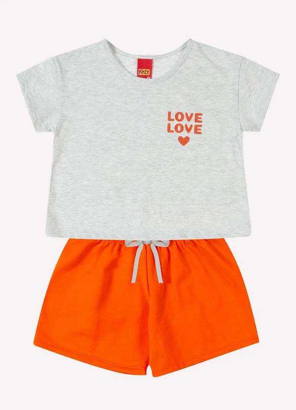 Kyly - Conjunto Infantil Menina Lettering Cinza 2