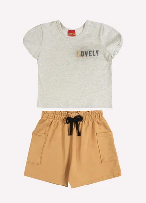 Kyly - Conjunto Infantil Menina Lettering Cinza - KYLY