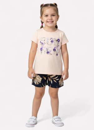 Kyly - Conjunto Infantil Menina Lettering Laranja - KYLY