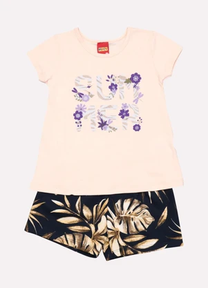 Kyly - Conjunto Infantil Menina Lettering Laranja - KYLY