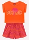 Kyly - Conjunto Infantil Menina Lettering Laranja - variação: Laranja