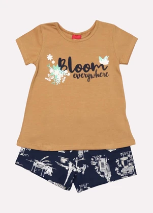 Kyly - Conjunto Infantil Menina Lettering Marrom - KYLY