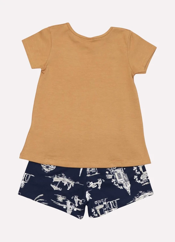 Kyly - Conjunto Infantil Menina Lettering Marrom 3